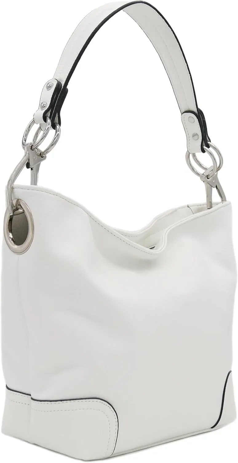 Hobo Shoulder Bag with Big Snap Hook Hardware