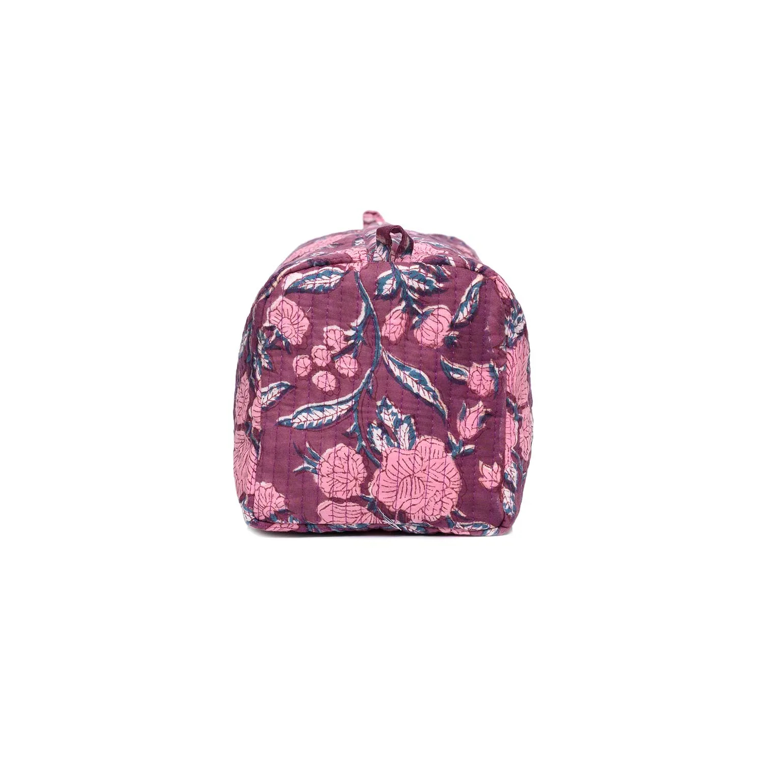 HOLLYHOCK MAROON PRINTED QUILTED TOILETRY POUCH