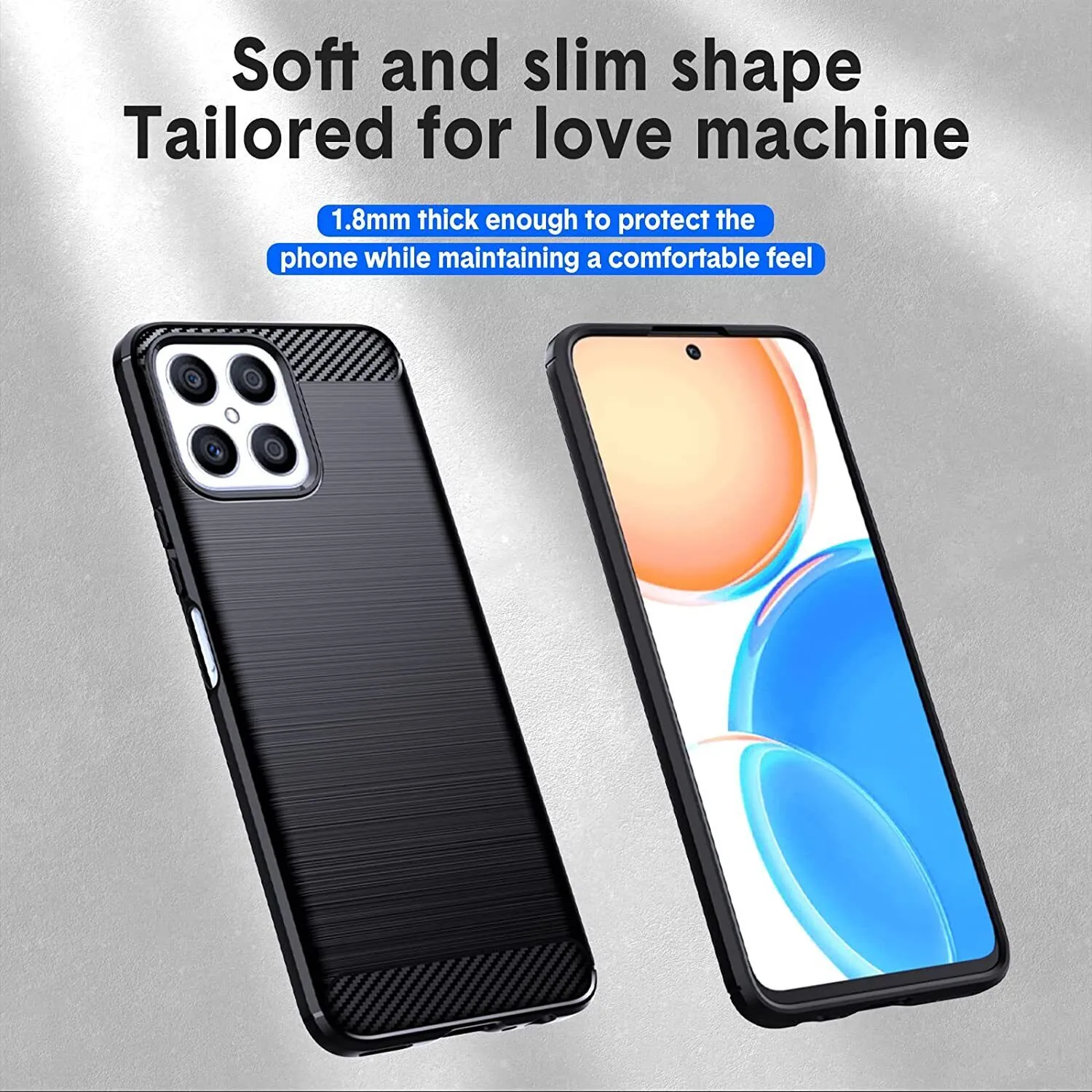 Honor X8 4G / 5G Case Carbon Gel Slim Shockproof & Glass Screen Protector