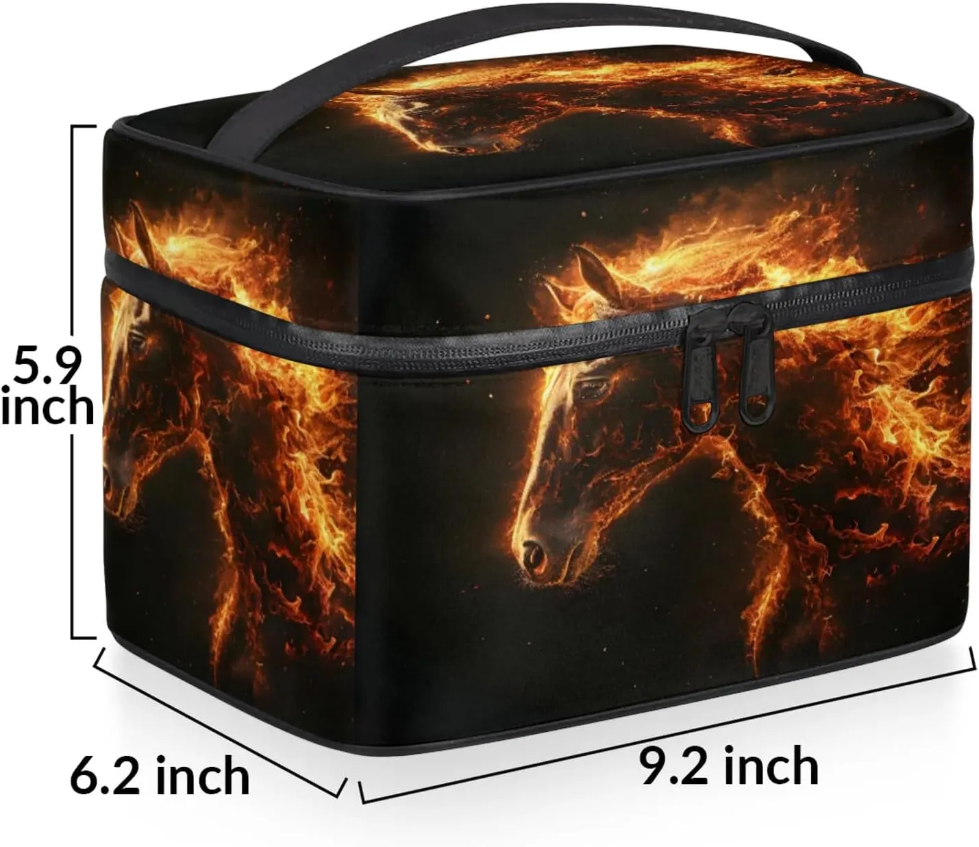 Horse Travel Toiletry Bag Large Capacity Makeup Case Organizer with Handle Cosmetic Case for Women Girls
