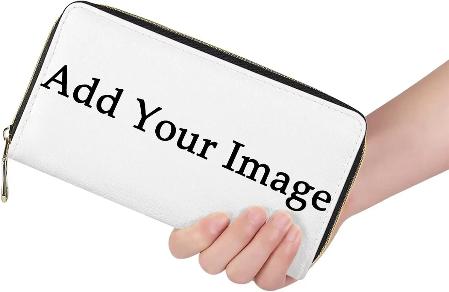 Howilath Custom Pu Leather Wallet for Women with Personalized Your Name/Logo/Photo/Image/Design on Ladies Purse Credit Card Holder Bags