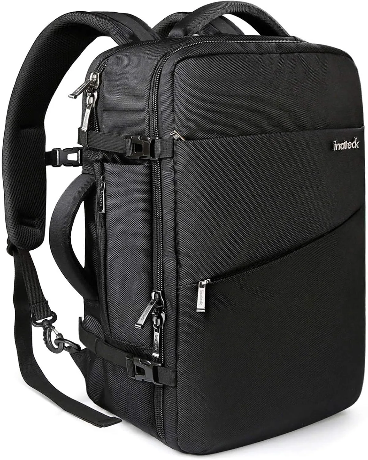 Inateck 40L Carry On Travel Laptop Backpack for Flight Approved, Business Travel Cabin Hand Luggage for Men Women, Compatible with 17 Inch Laptop, Black