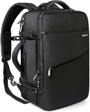 Inateck 40L Carry On Travel Laptop Backpack for Flight Approved, Business Travel Cabin Hand Luggage for Men Women, Compatible with 17 Inch Laptop, Black