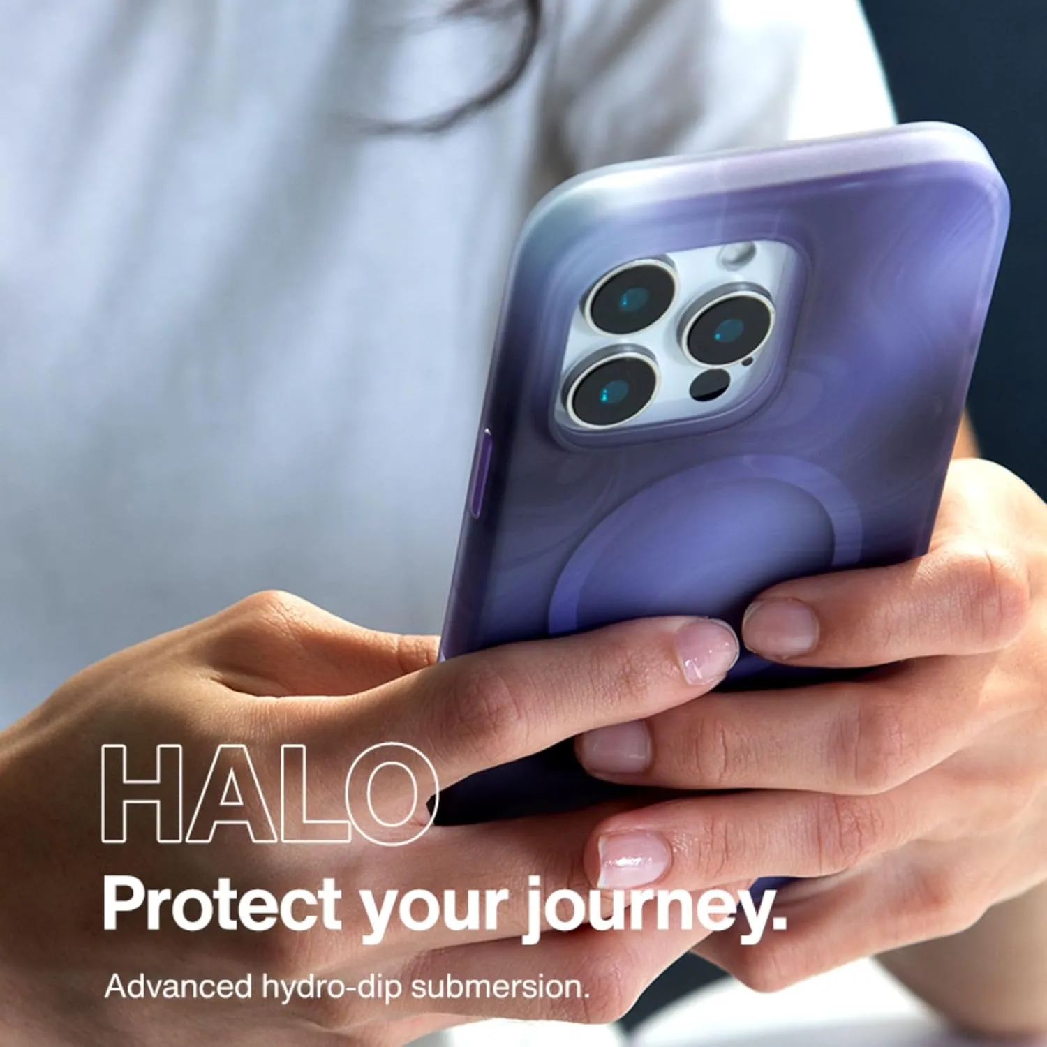 Incase Halo Case for iPhone 16 Hydro Dip MagSafe Compatible Apple iPhone Case 10 Ft Drop Protection, Protective Cover with Lanyard Loop, Sleek Design (Oil Slick Lilac, iPhone 16 pro)