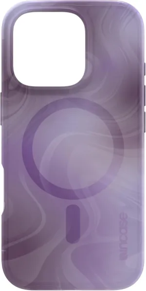 Incase Halo Case for iPhone 16 Hydro Dip MagSafe Compatible Apple iPhone Case 10 Ft Drop Protection, Protective Cover with Lanyard Loop, Sleek Design (Oil Slick Lilac, iPhone 16 pro)