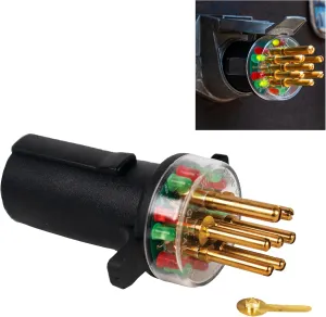Innovative Products of America (7865L) 7-Way Round Pin Tractor Trailer Circuit Chaser™ for Testing Turn Signals, Hazard Lights, Brake Lights and More