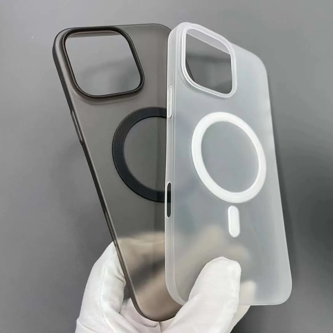 iPhone 16 Plus Super Slim Semi Transparent Matte Finish Smoky Magsafe Case - White