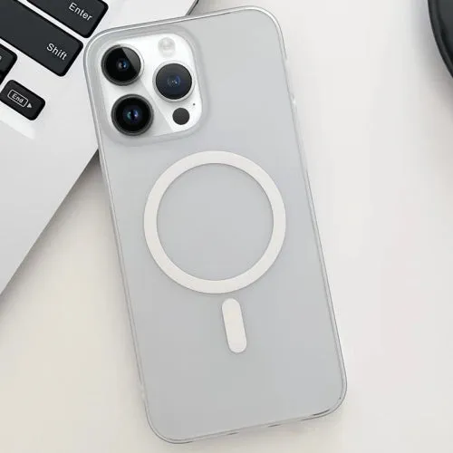 iPhone 16 Plus Super Slim Semi Transparent Matte Finish Smoky Magsafe Case - White