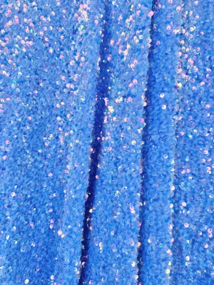 Iridescent Baby Blue Sequin on Velvet