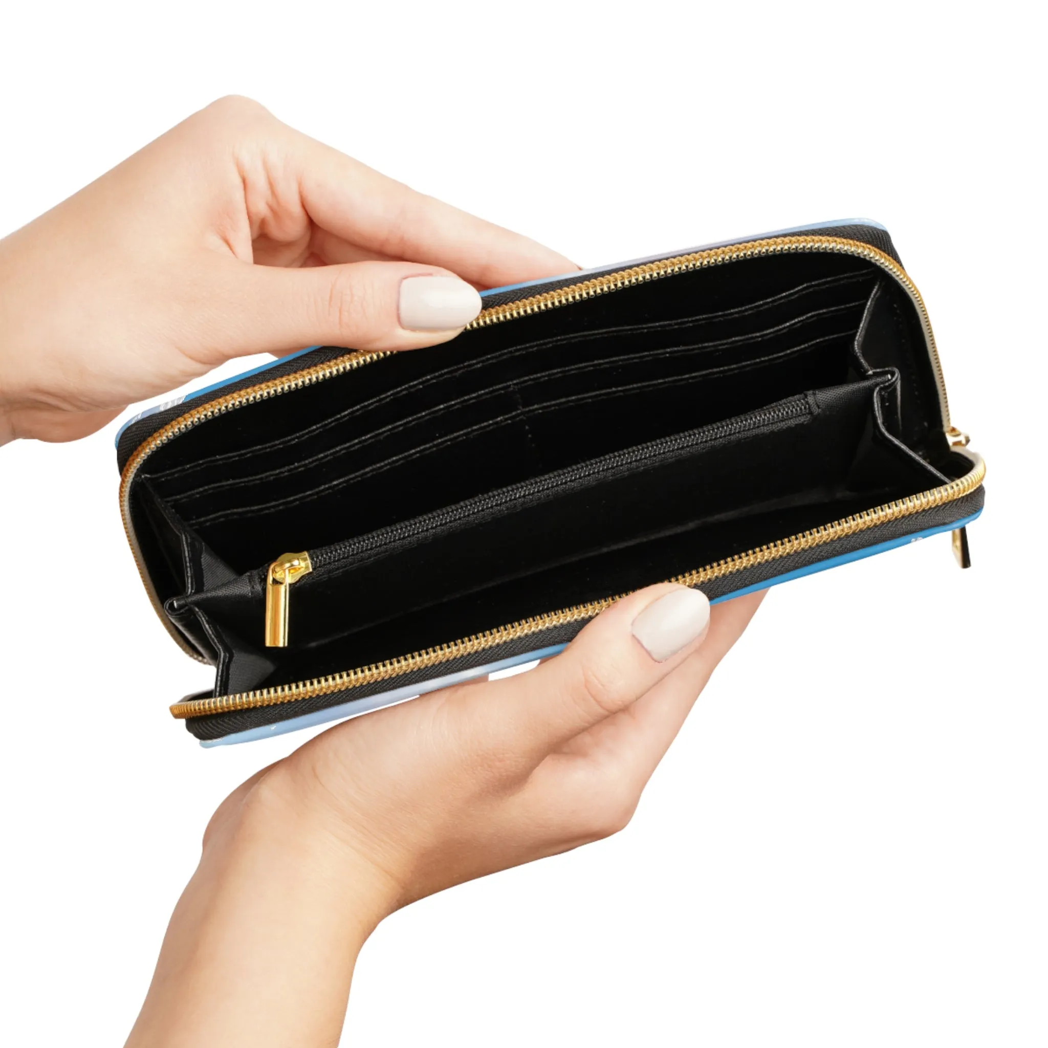 Iridescent Chrome Pearl Sky Clutch Wallet