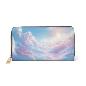 Iridescent Chrome Pearl Sky Clutch Wallet