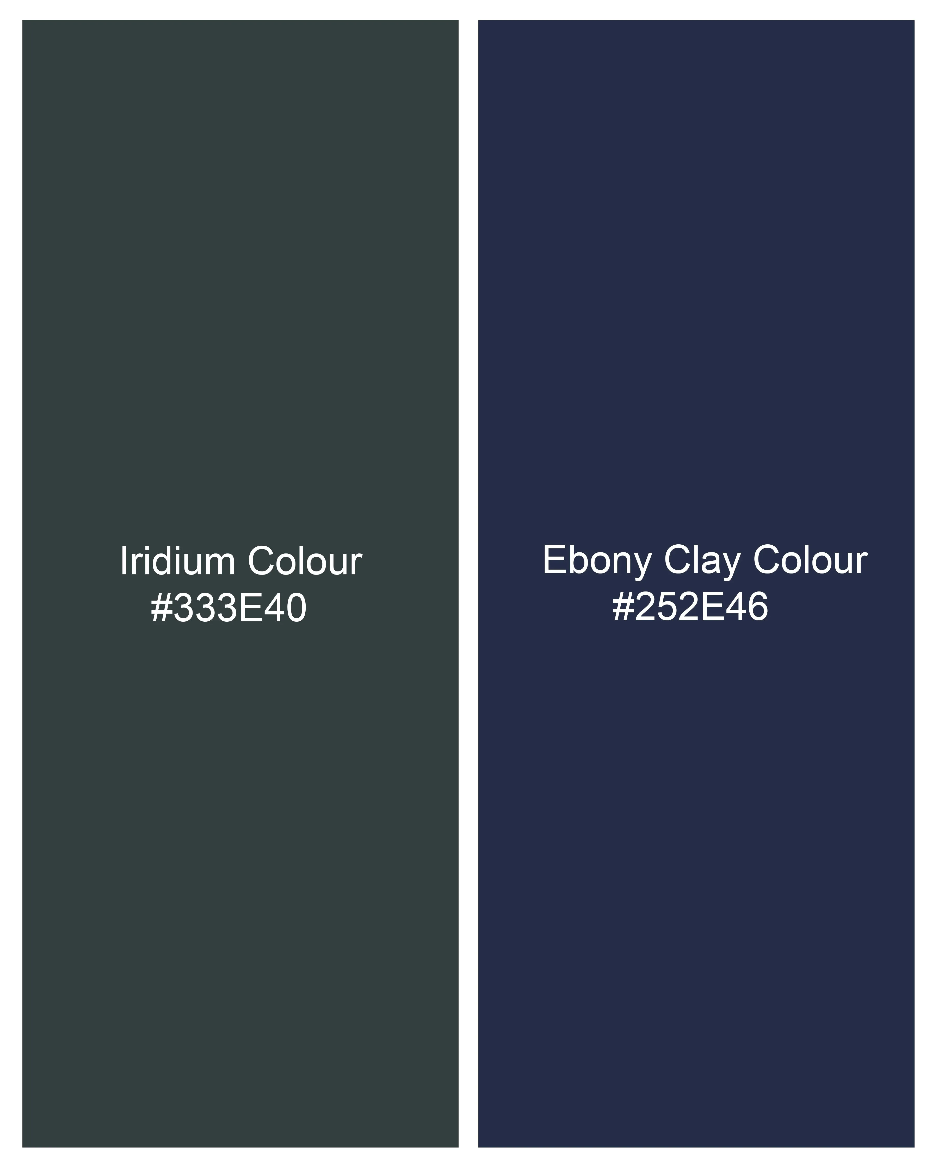 Iridium Green with Ebony Blue Textured Denim Shirt