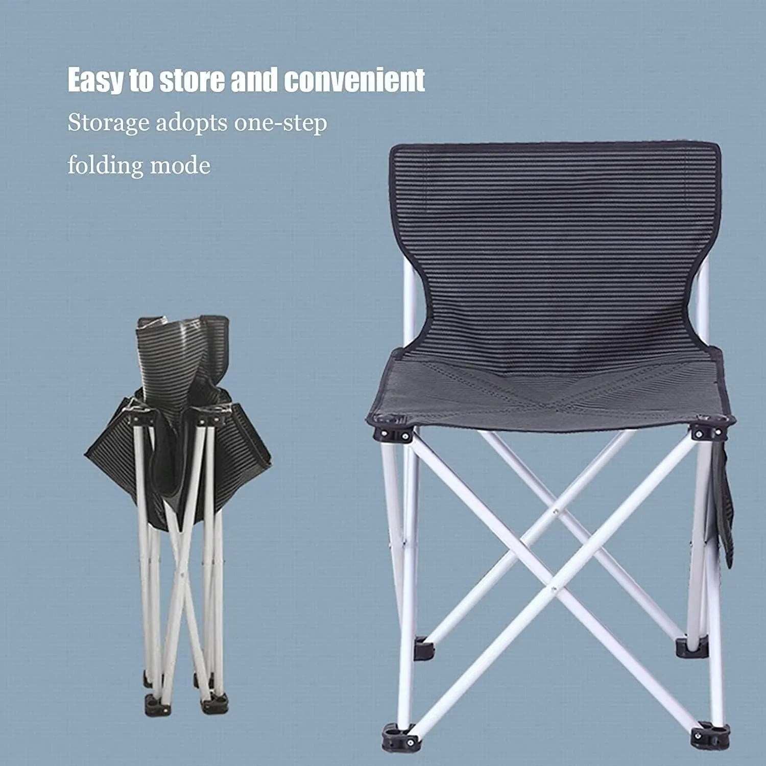 IRYZE Outdoor Chair Folding Camping Chair Camping Stool Portable Folding Chair for Outdoor Camping Fishing Hiking Beach Slacker Chair with Carry Bag Camping Chair Foldable Chair (Size : 45 * 48cm)