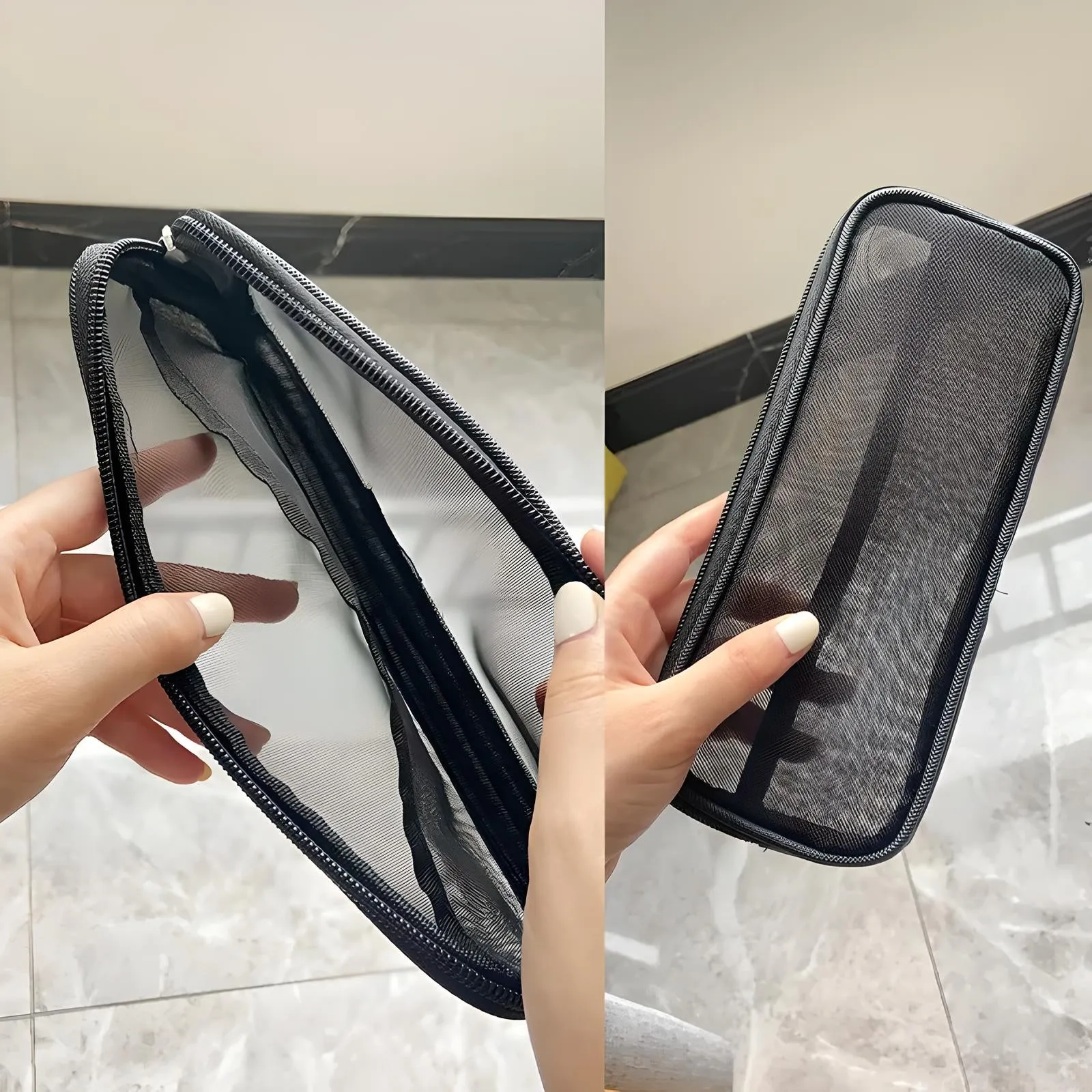 Ivy | Mesh Makeup Brush Bag