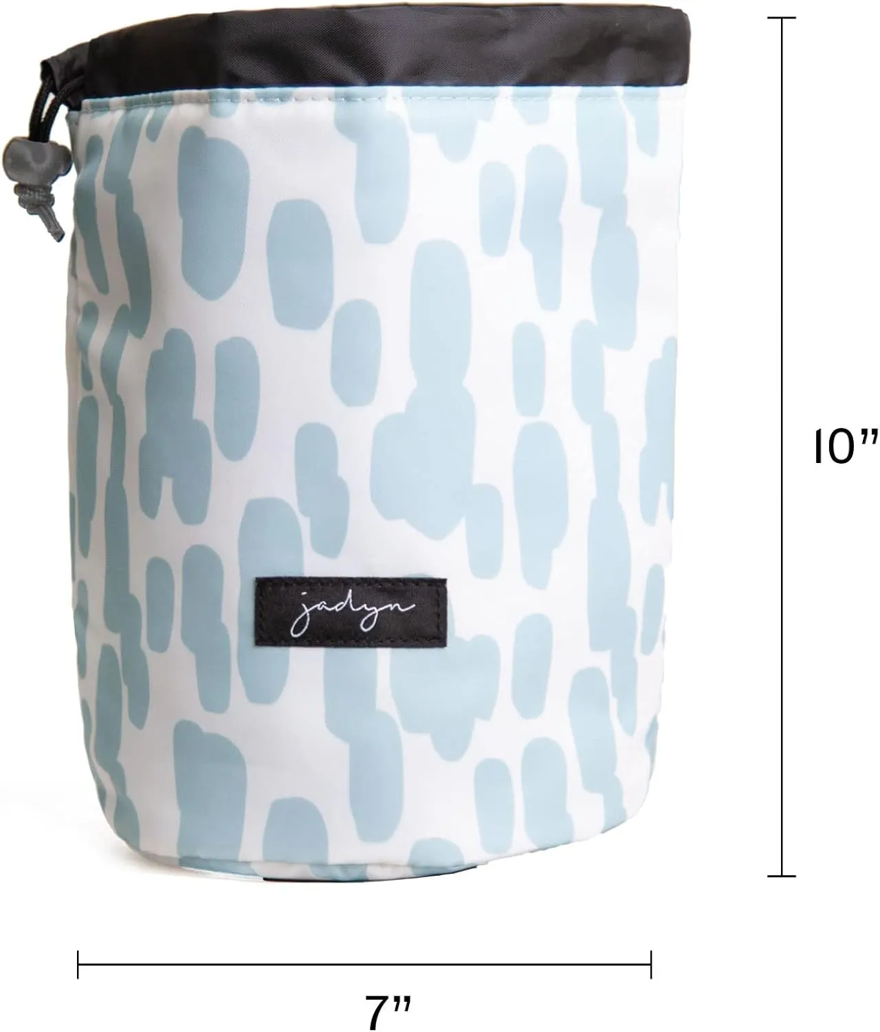 Jadyn Durable Cinch Top Makeup Organizer - Compact Travel Makeup Bag with 7 Interior Pockets for Cosmetics Large Drawstring Toiletry Travel Bag for Women - 6L Storage Capacity (Raindrop)