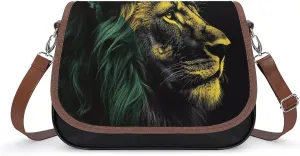 Jamaican Flag And Lion Crossbody Bags for Women Leather Tote Bag Handbag Purse for Work Travel