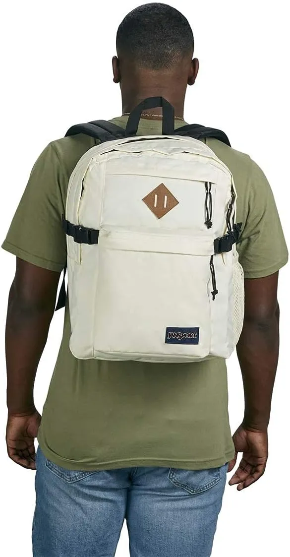 JanSport Main Campus Backpack - Travel or Work backpack w 15-Inch Laptop Sleeve and Dual Water Bottle Pockets, Coconut