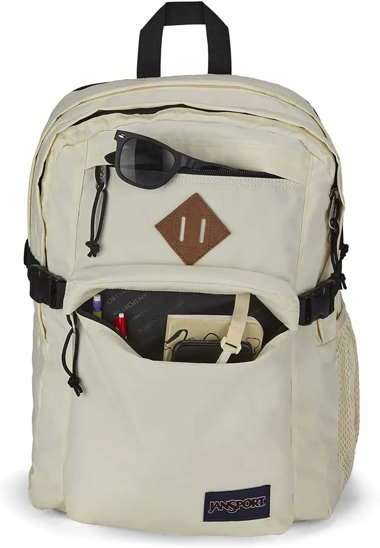 JanSport Main Campus Backpack - Travel or Work backpack w 15-Inch Laptop Sleeve and Dual Water Bottle Pockets, Coconut