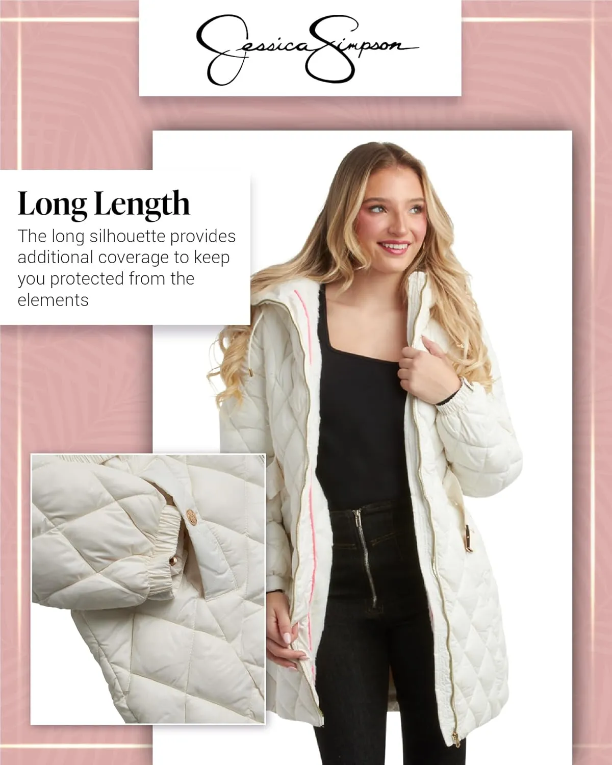 Jessica Simpson Women's Long Puffer Coat - Belted Faux Fur Lined Hooded Winter Coat - Quilted Puffer Jackets for Women (S-XL)