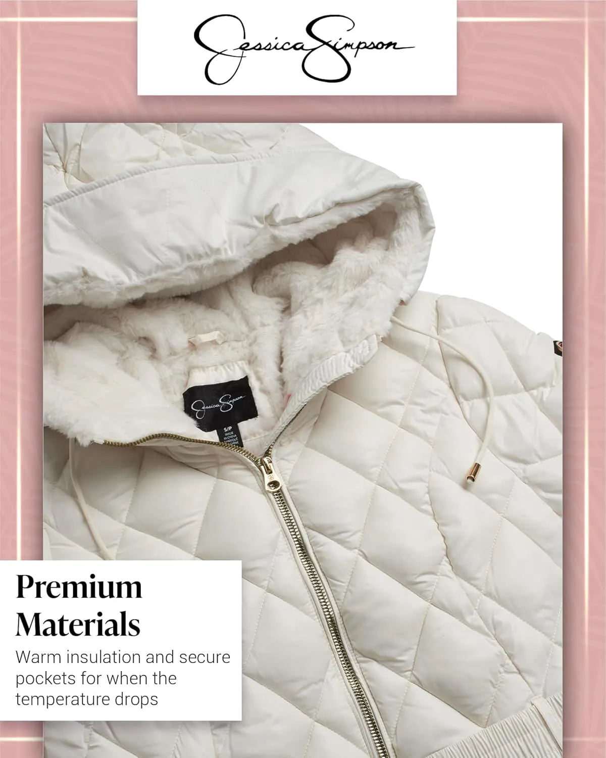 Jessica Simpson Women's Long Puffer Coat - Belted Faux Fur Lined Hooded Winter Coat - Quilted Puffer Jackets for Women (S-XL)