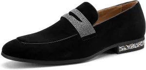 JITAI Mens Velvet Loafers Dress Shoes Loafers for Men Tuxedo Suit Shoes