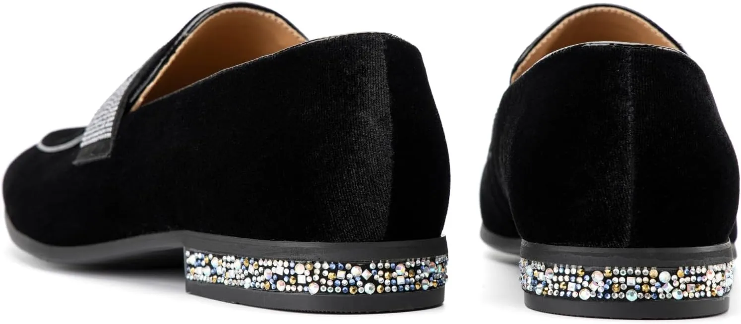 JITAI Mens Velvet Loafers Dress Shoes Loafers for Men Tuxedo Suit Shoes