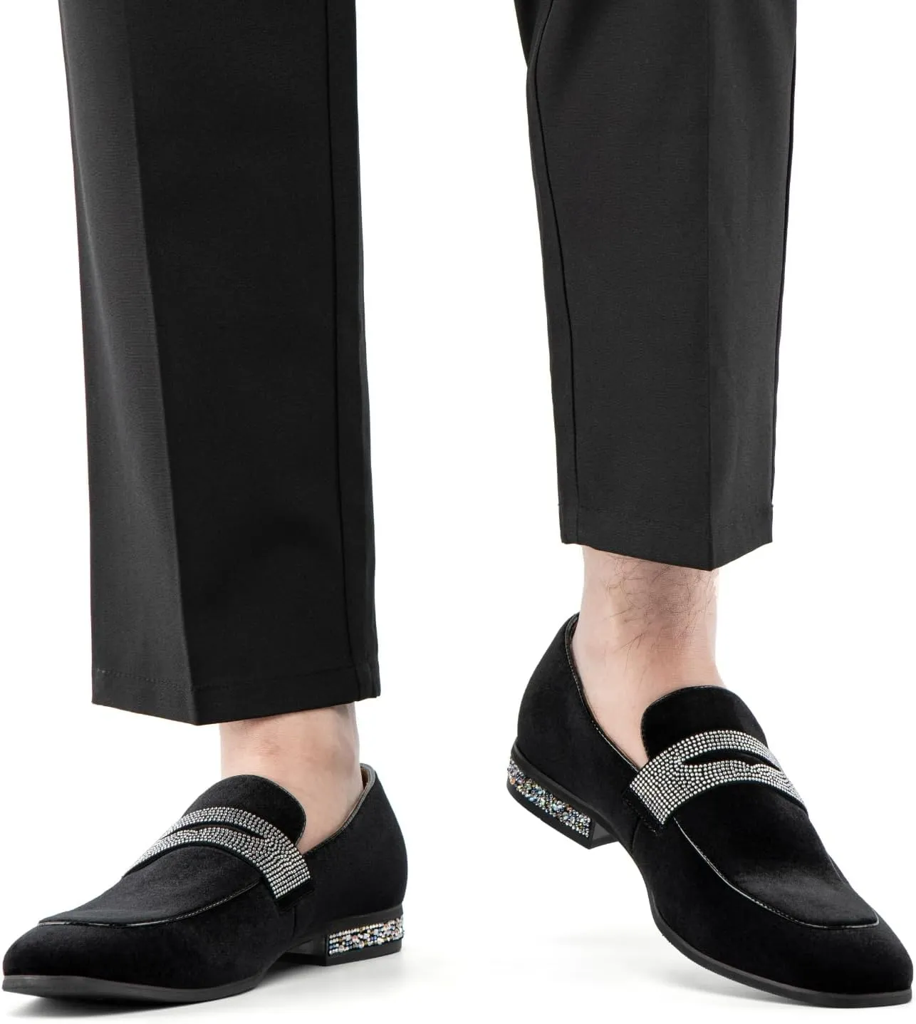 JITAI Mens Velvet Loafers Dress Shoes Loafers for Men Tuxedo Suit Shoes