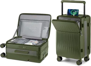 Joyway Carry on Luggage Airline Approved, Hardside Carry-on Suitcase with Charging Port and Spinner Wheels, Hardshell 20 Inch Luggage with TSA Lock, Green