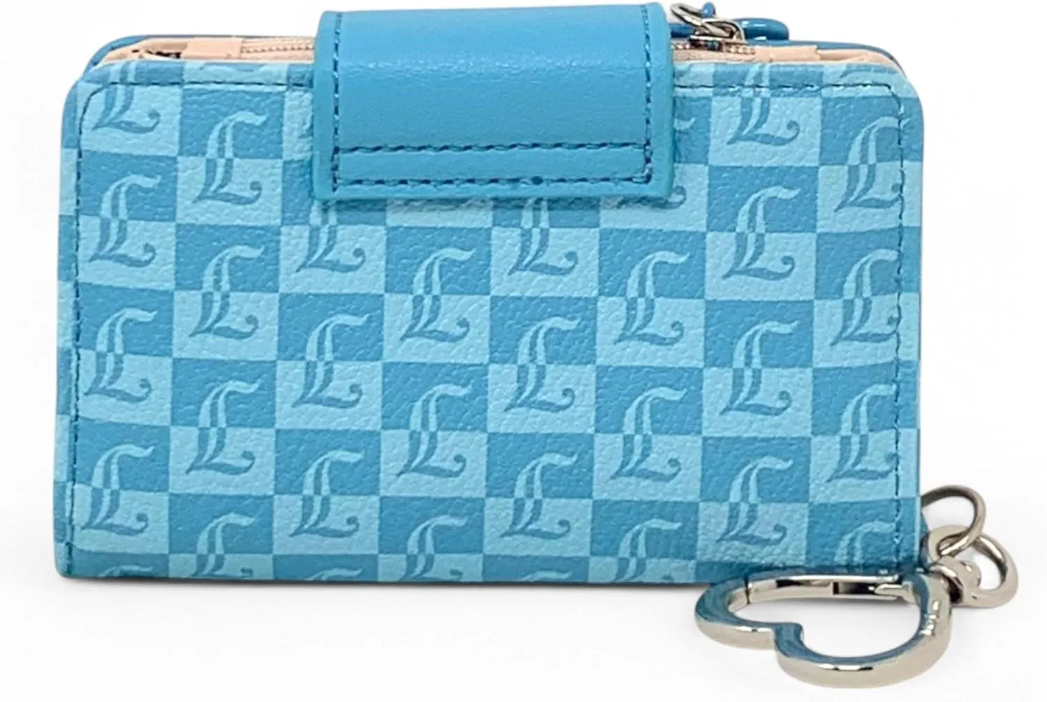 Juicy Couture Women's Tab Card Case Wallet with Keyring (Miss Juicy Heritage Blue)