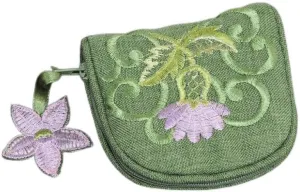 Justina Claire Jewelry Purse in a Green Balmoral Thistle Design