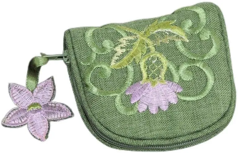 Justina Claire Jewelry Purse in a Green Balmoral Thistle Design