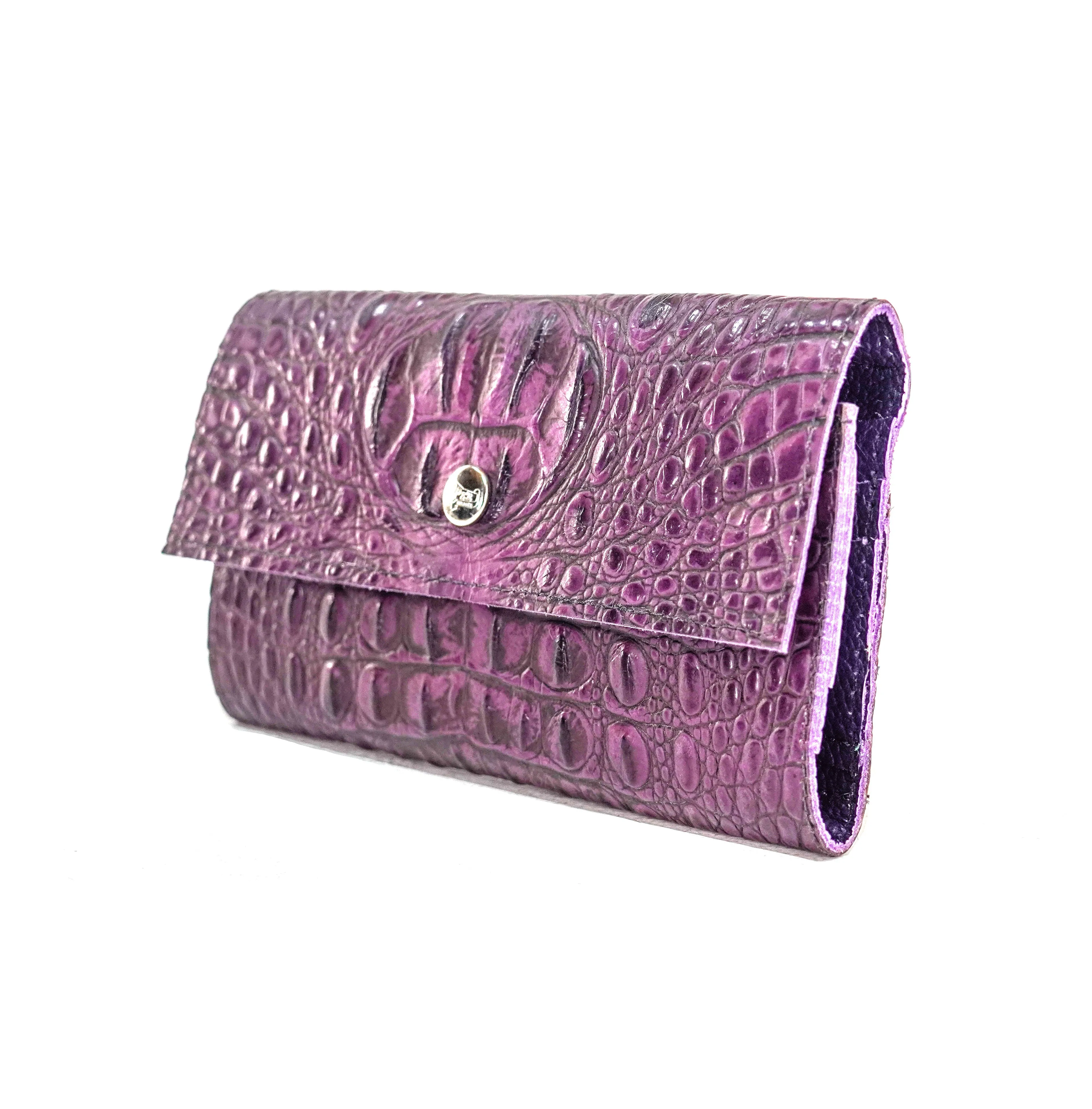 Kacey Wallet - All Embossed w/ Amethyst Croc