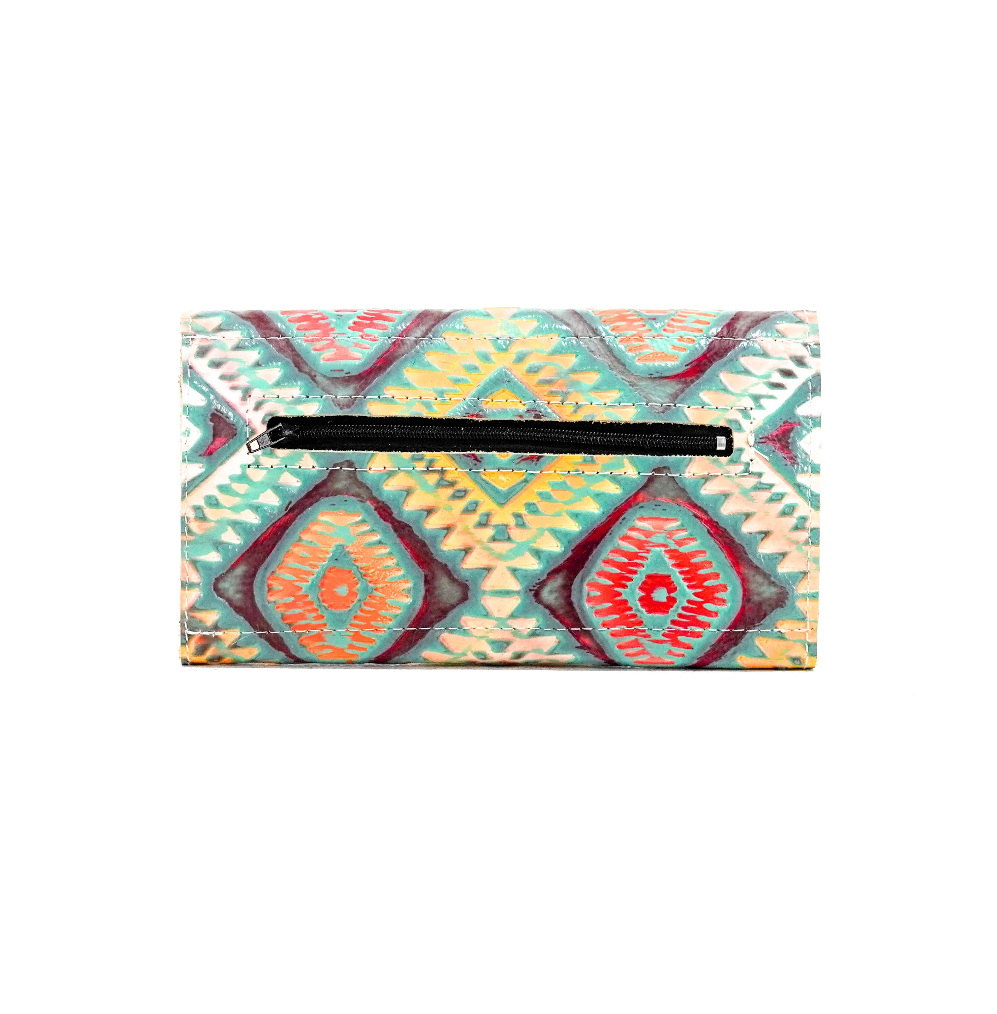 Kacey Wallet - All Embossed w/ Rainbow Aztec