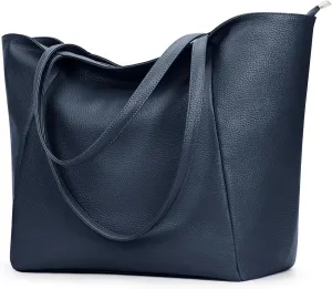 KALIDI Large Tote Bag Vegan Leather Casual Zipper Work Bag Weekender Hobo for Women 23L Oversize Shoulder Travel Purse