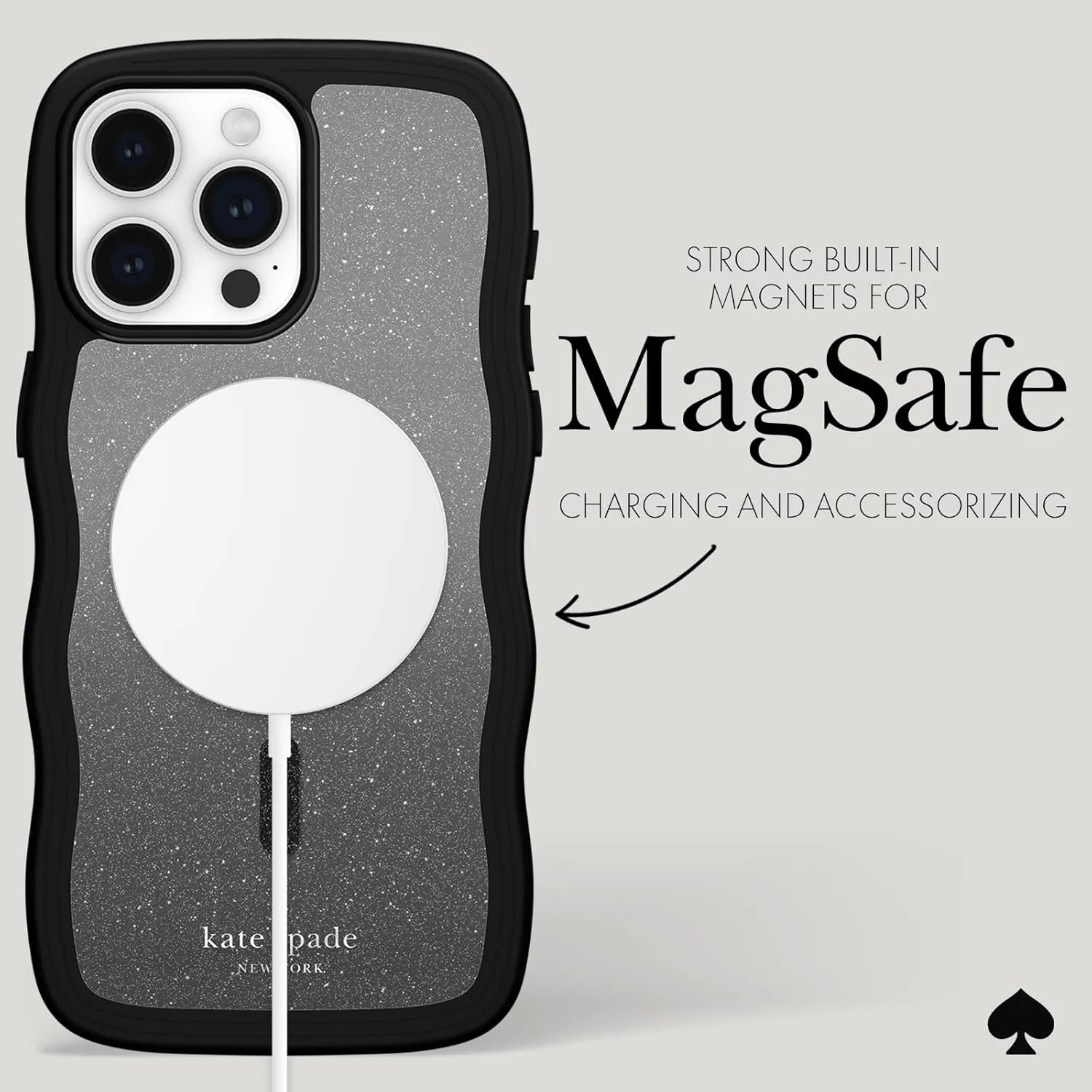 kate spade new york iPhone 15 Pro Max Case, Compatible with MagSafe - Wavy Nightfall