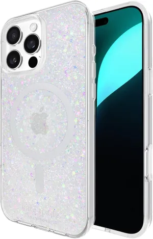 kate spade new york iPhone 16 Pro Max Case - Compatible with MagSafe - Designer Phone Case - Chunky Glitter Iridescent