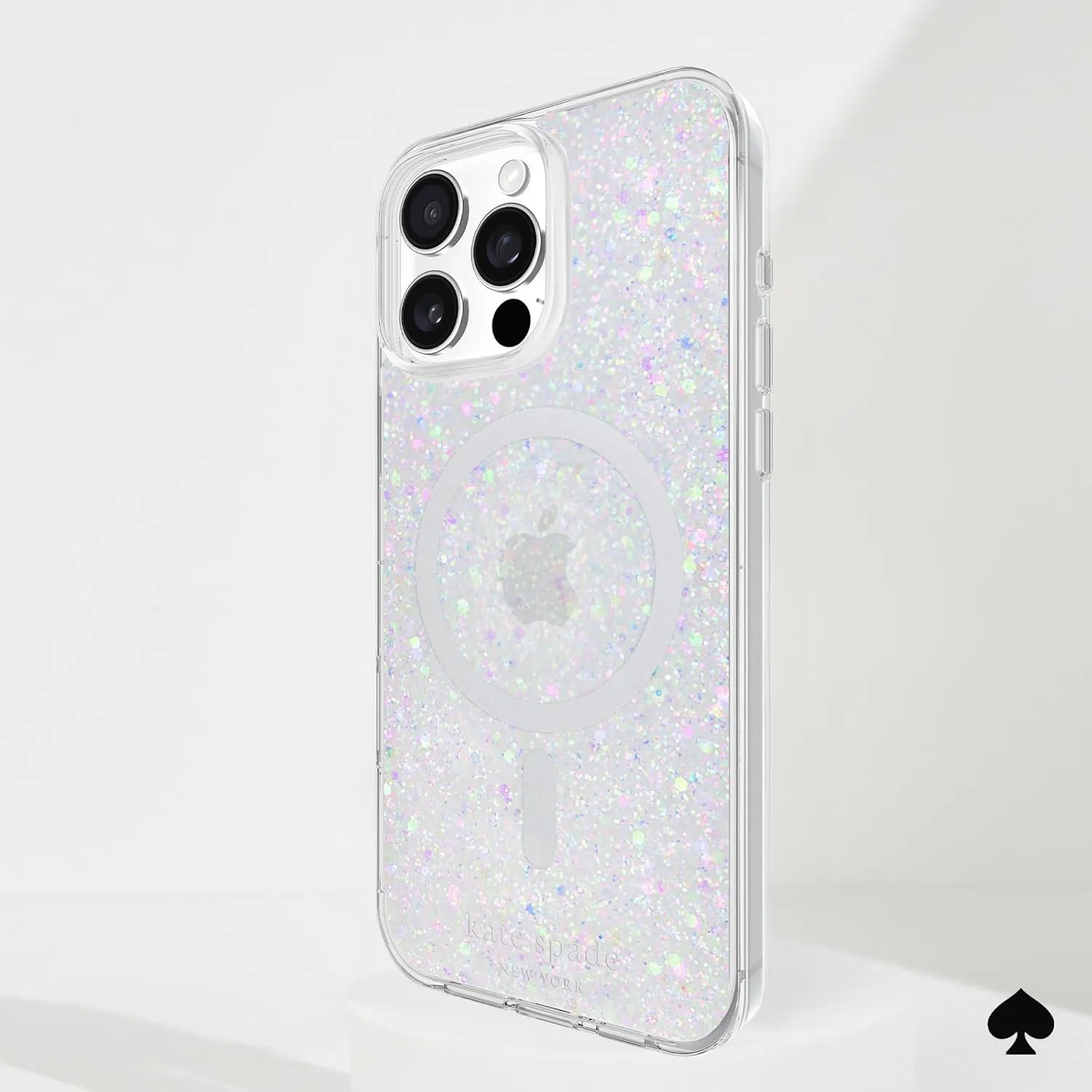 kate spade new york iPhone 16 Pro Max Case - Compatible with MagSafe - Designer Phone Case - Chunky Glitter Iridescent