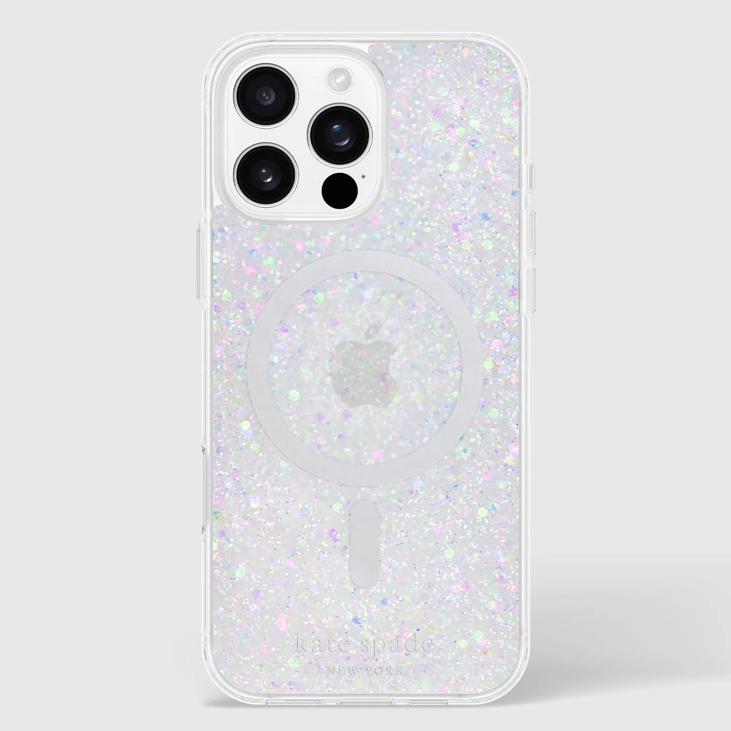 kate spade new york iPhone 16 Pro Max Case - Compatible with MagSafe - Designer Phone Case - Chunky Glitter Iridescent