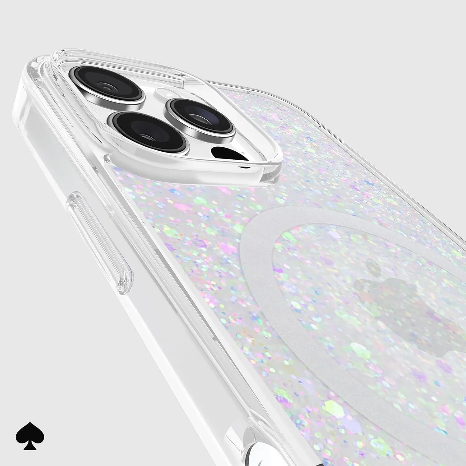 kate spade new york iPhone 16 Pro Max Case - Compatible with MagSafe - Designer Phone Case - Chunky Glitter Iridescent