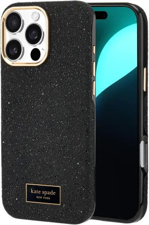 kate spade new york iPhone 16 Pro Max Case - Compatible with MagSafe - Designer Phone Case - Crystal Pave Nightfall