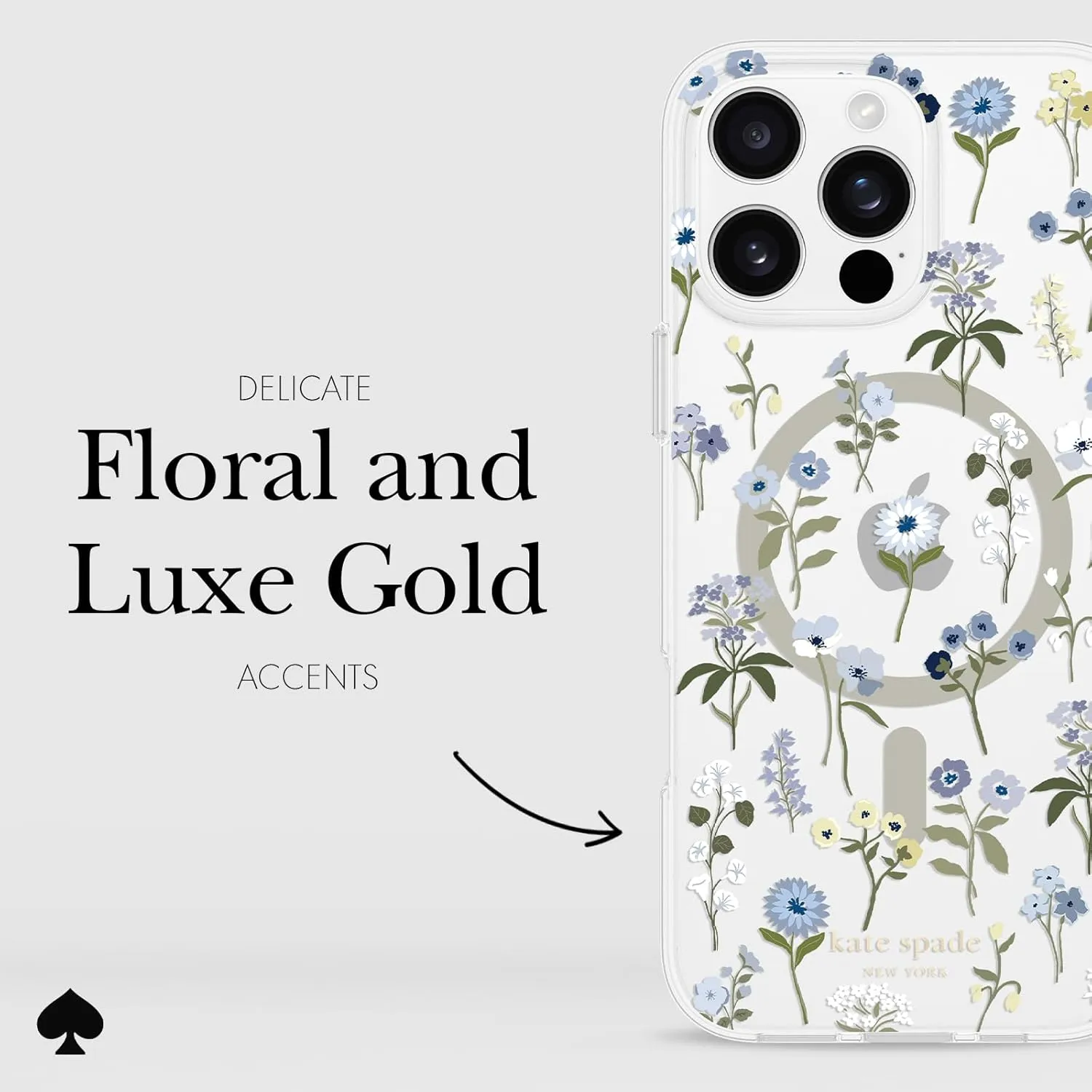 kate spade new york iPhone 16 Pro Max Case - Compatible with MagSafe - Designer Phone Case - Precious Bloom