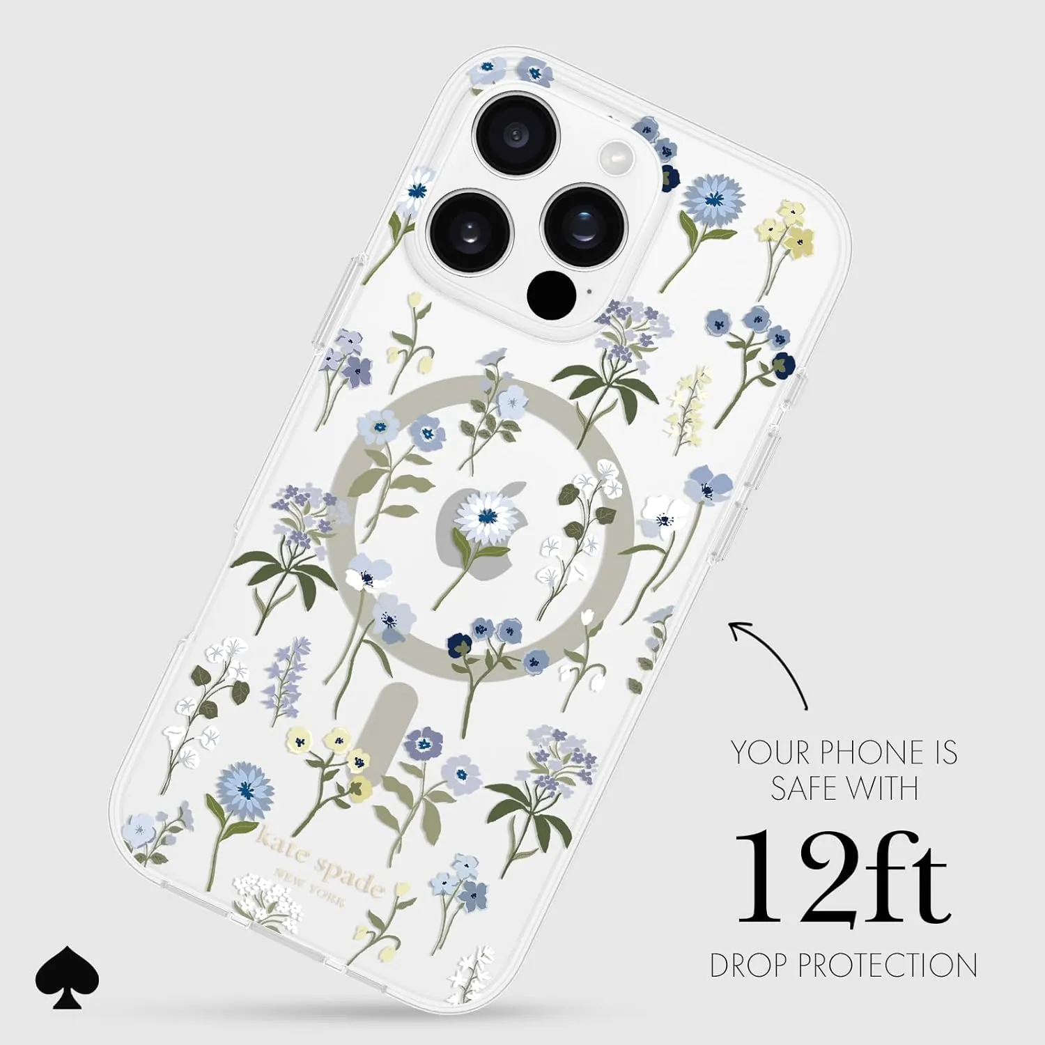 kate spade new york iPhone 16 Pro Max Case - Compatible with MagSafe - Designer Phone Case - Precious Bloom
