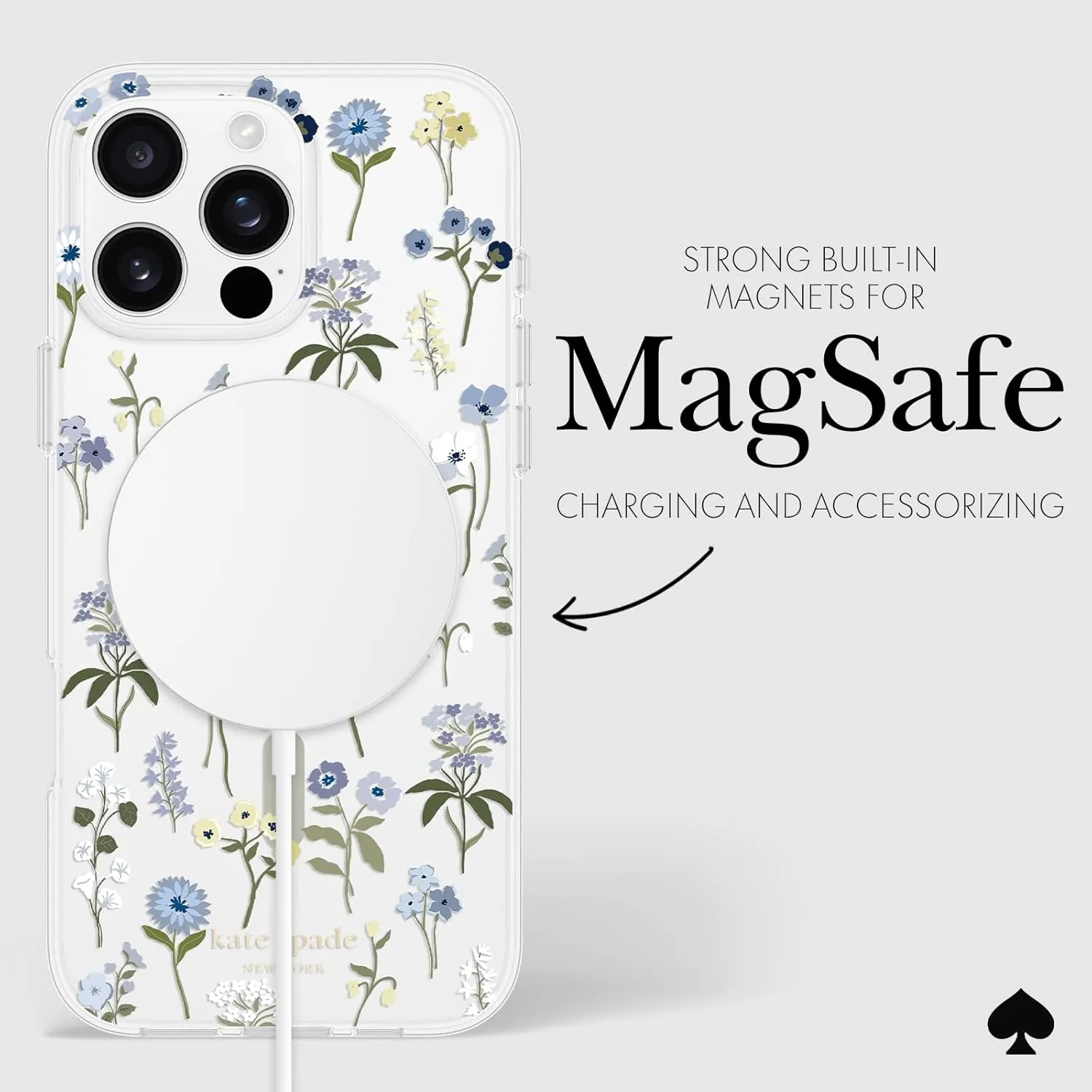 kate spade new york iPhone 16 Pro Max Case - Compatible with MagSafe - Designer Phone Case - Precious Bloom