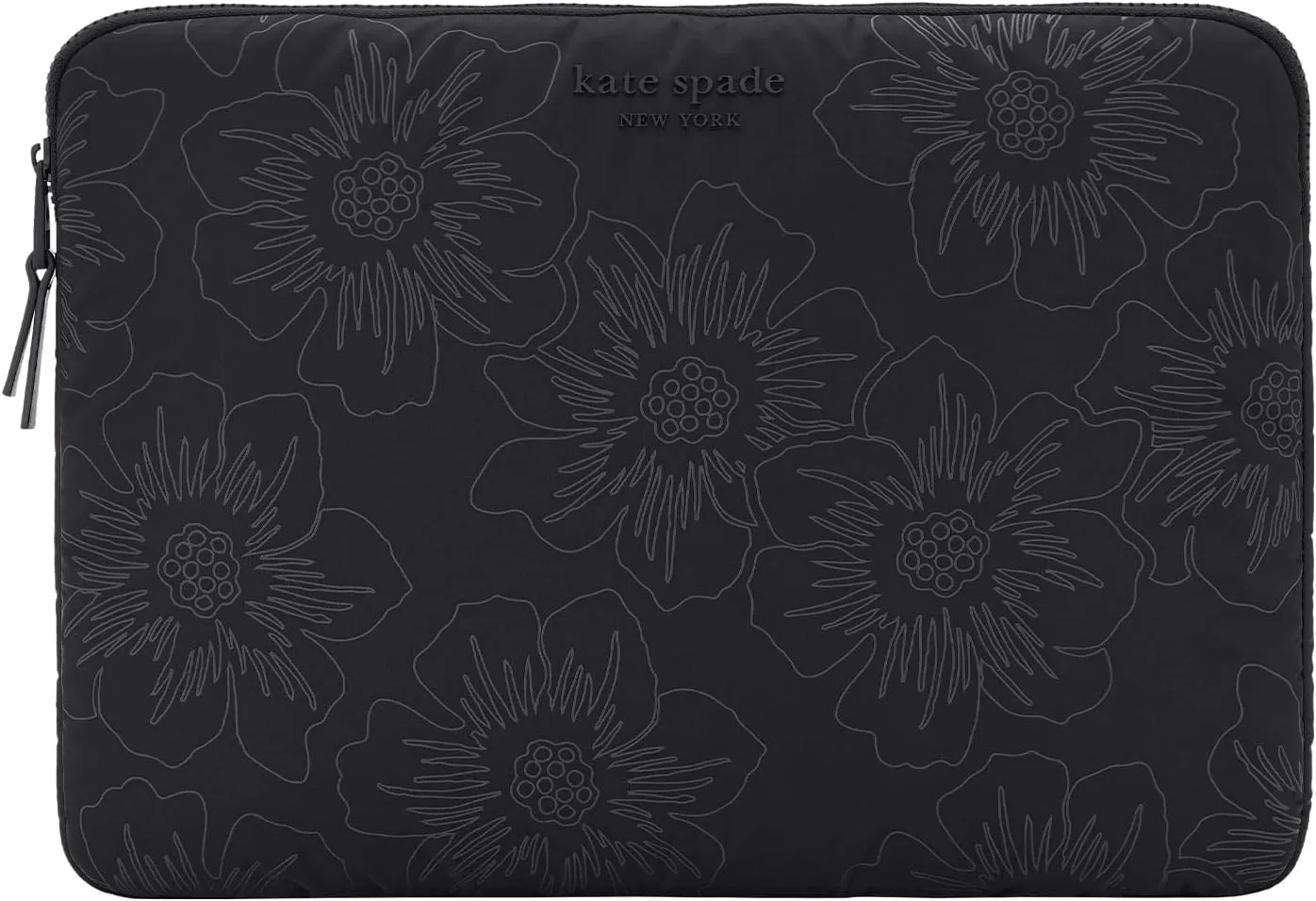 kate spade new york Puffer Laptop Sleeve 14 Inch - Reverse Hollyhock Black - Compatible with All MacBook M Series Devices up to 14 Inch