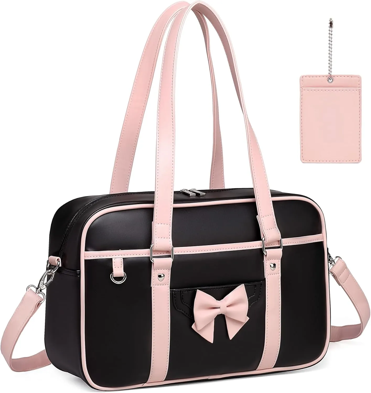 Kawaii Japanese Shoulder Bag Messenger Crossbody Cute Bowknot Bookbag Satchel with Card Holder