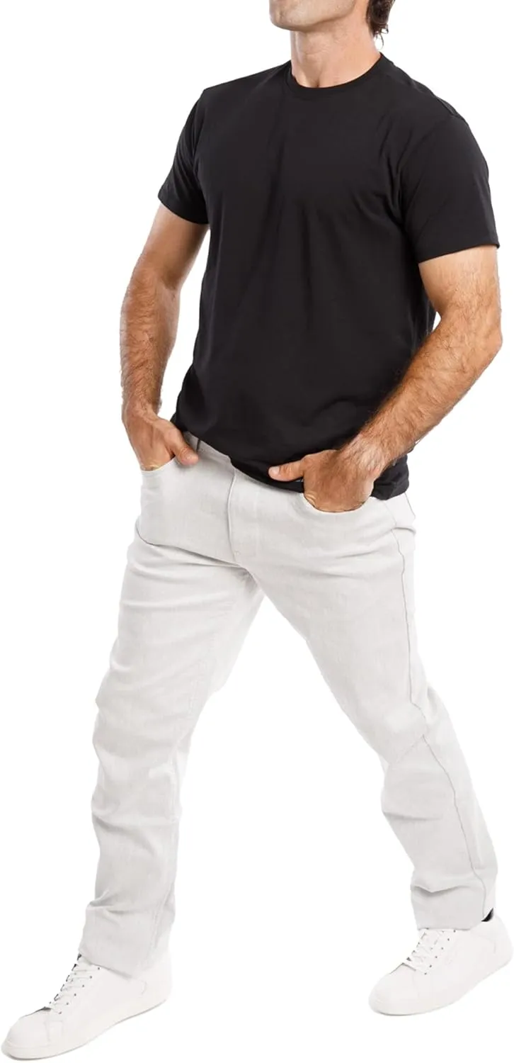 Kenneth Cole Mens Jeans Athletic Fit - Roomier Fit in Waist, Hip, and Thighs - Flexible Stretch Denim - Straight Leg Jeans