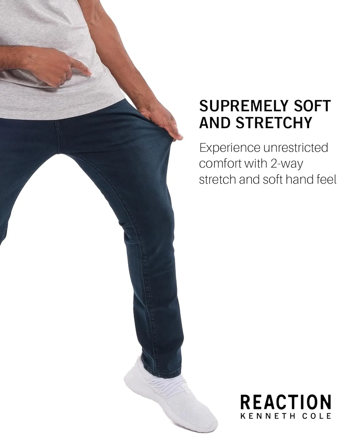 Kenneth Cole Reaction Mens Jeans Slim Fit - 2-Way Stretch Denim Jeans for Men Slim Fit - Men's Jeans 5-Pocket