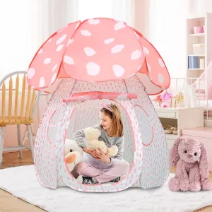 Kid Play Tent Pop Up Tent Indoor Outdoor Large Space Playhouse for Boys and Girls Foldable Unique Mushroom Tent Patented (43in*57in, Pink Mushroom)