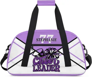 Kids Duffle Bag Personalized Gym Bag Overnight Bags, Ideal for Travel and Sports, Suitable for Men Women for Gym, Dance, Yoga, Durable Waterproof Sport Overnight Handbags Cheerleader Purple