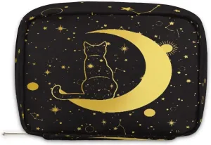 Kids Toiletry Bag for Boys, Small Cute Black Cat Wash Bag for Little Young Boys Waterproof Cosmetic Weekender Bag Toddler Traveling Toiletries